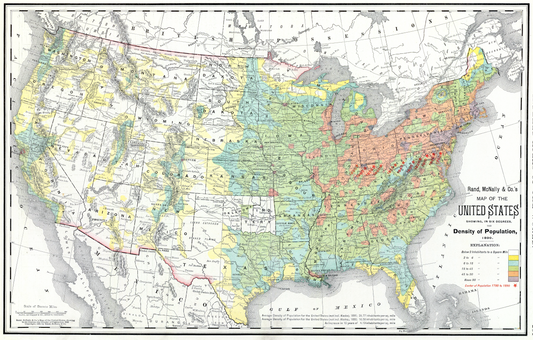 USA Density of population 1897