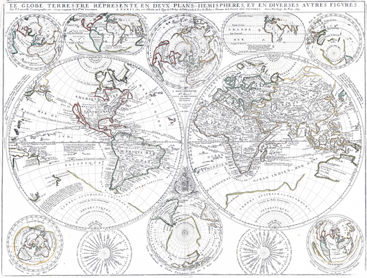 World hemispheres 1693